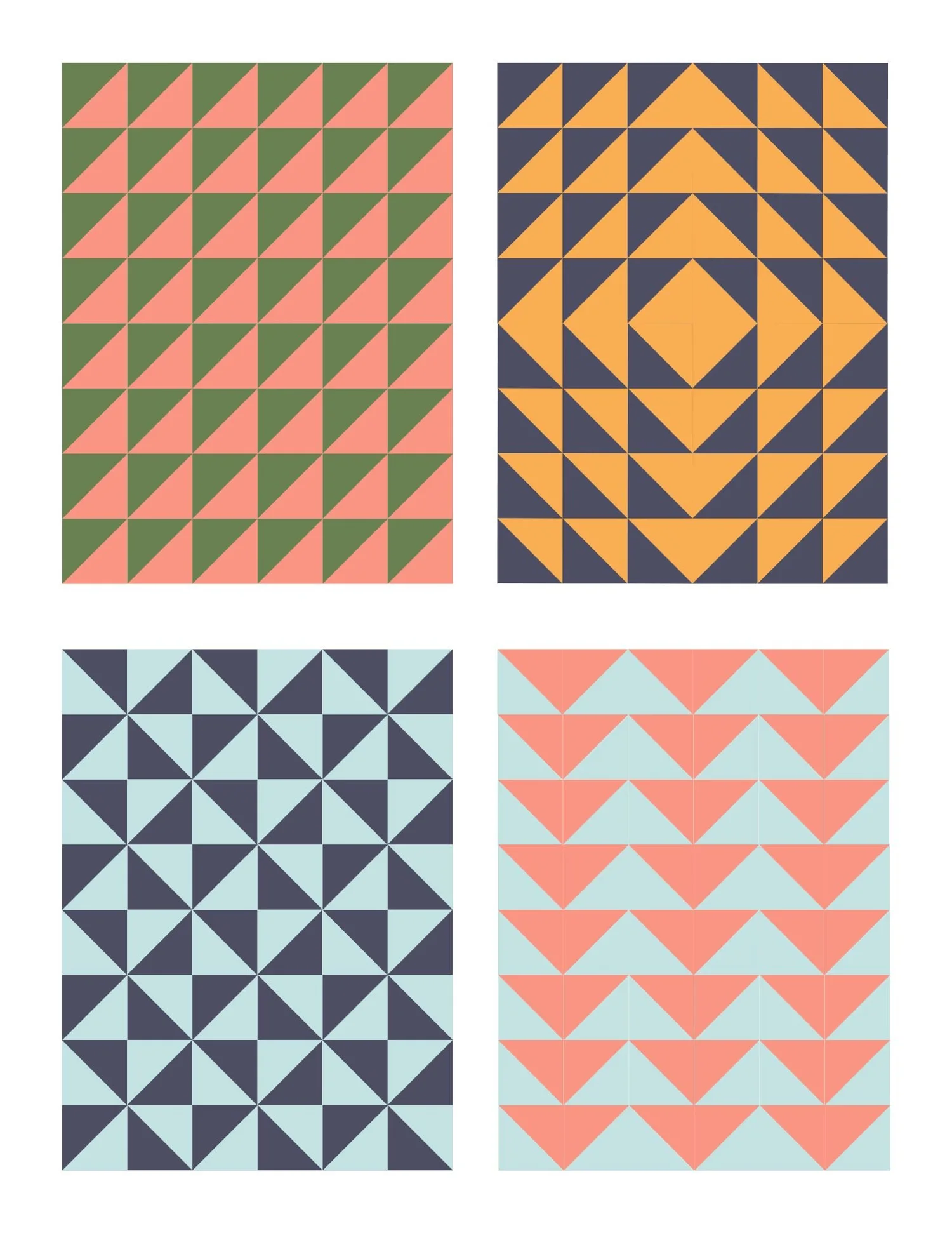 Half Square Triangle Tutorial (and lots of ways to arrange them). — Pin ...