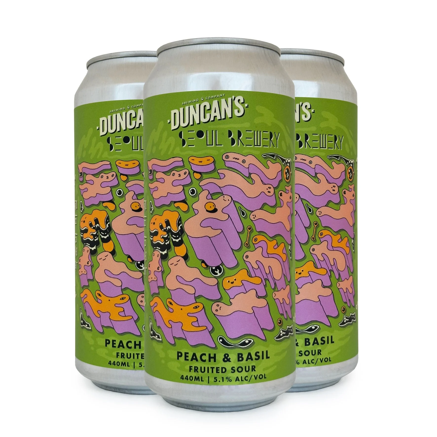 Peach & Basil 복숭아 바질, Fruited Sour, 4 Pack 440ml