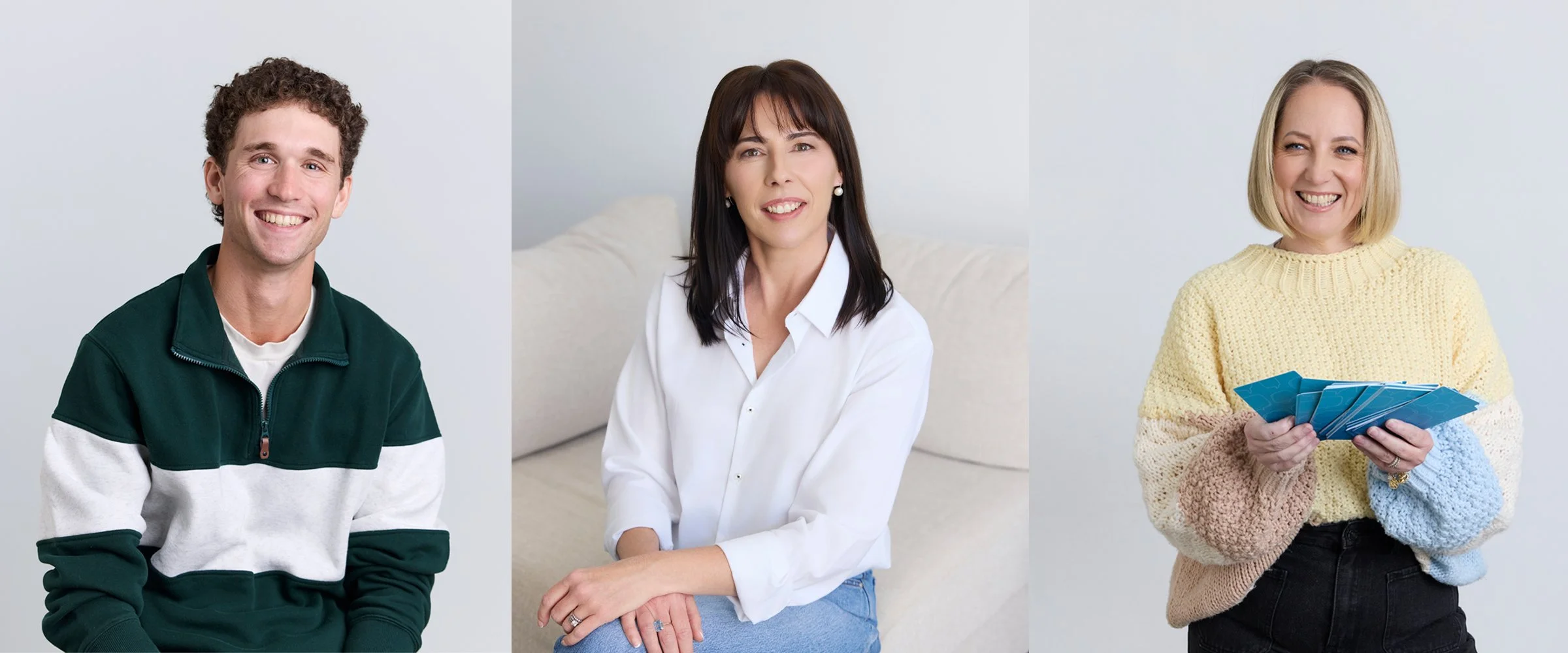 Studio branding portraits of three business professionals photographed by Bianca Turri Photographer in Bunbury, Western Australia.