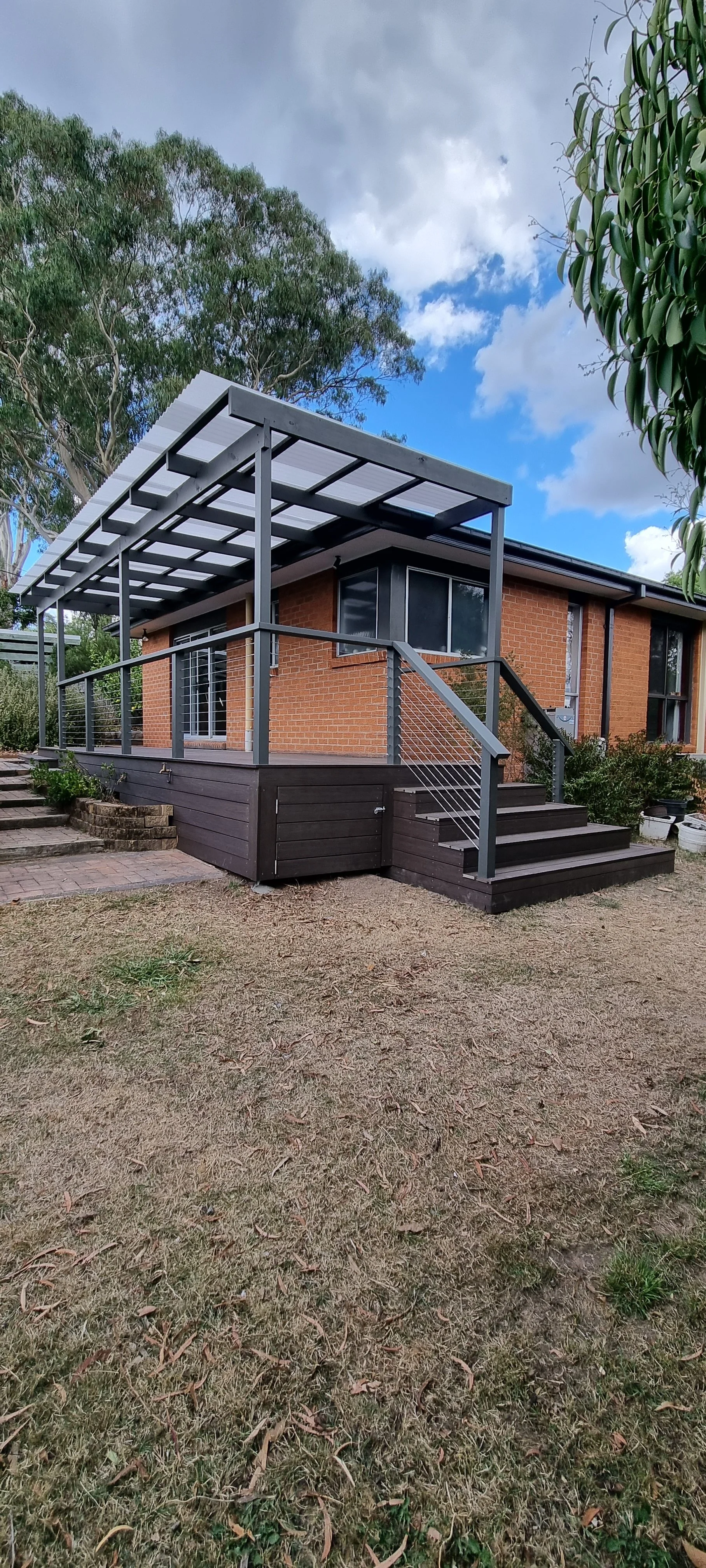 Eco deck with timber framed pergola