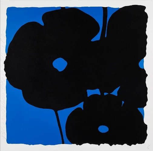 Reversal Poppies, Blue and Black