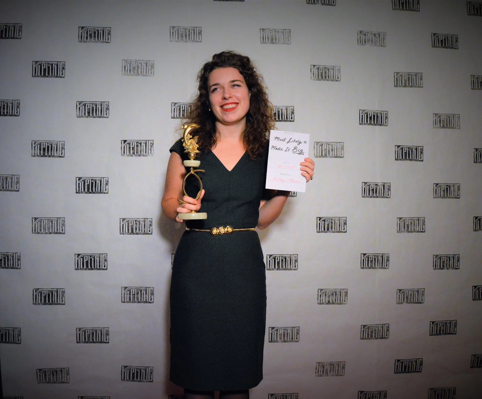 B Mowers, Winner of the “Most Likely to Make it Big” category for her thriller, “Alone” at the inaugural Kepler Film Fest in 2016.