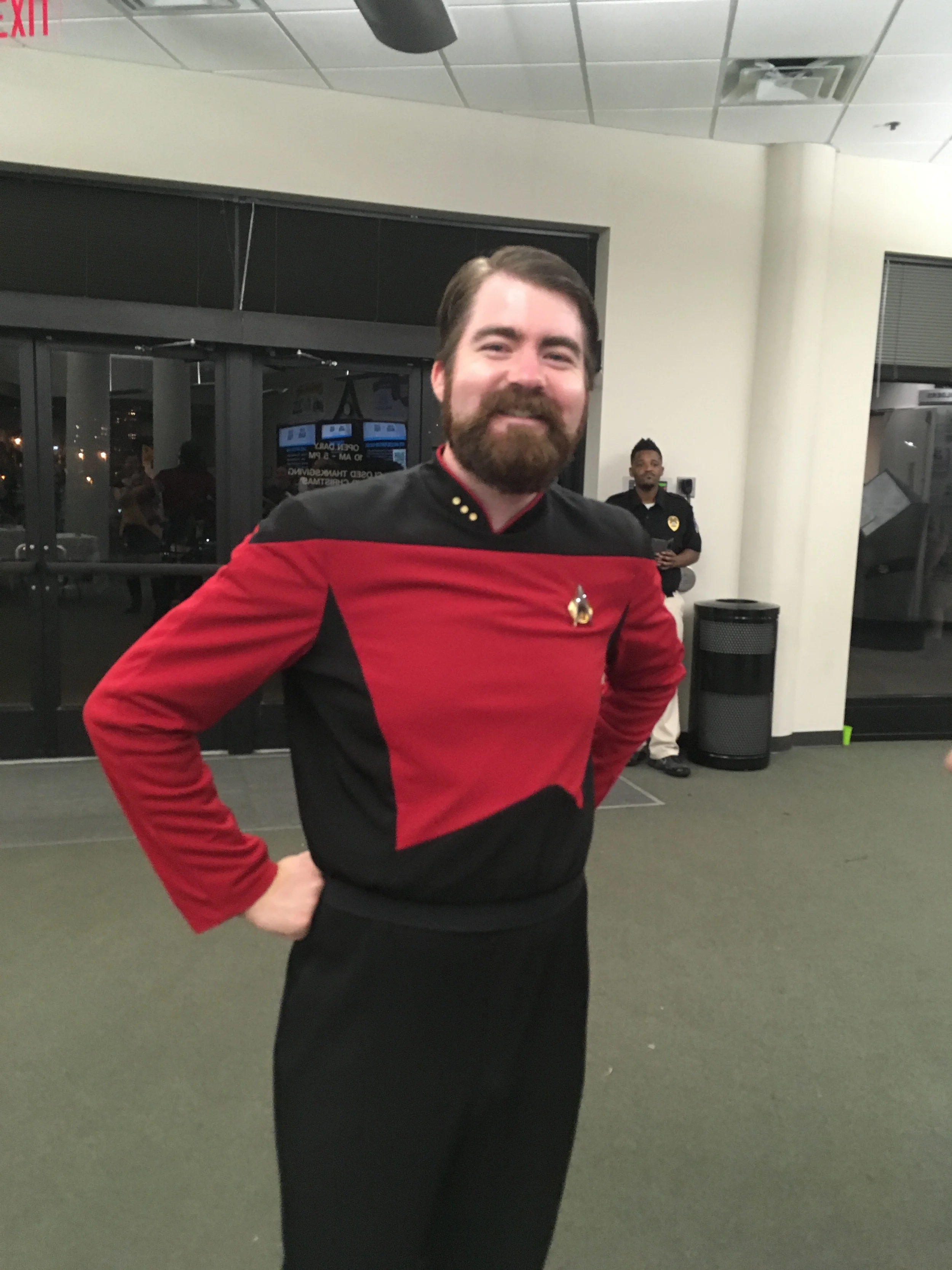 The split between Star Trek and Star Wars representation was pretty evenly split, but the trekkies seemed more broad in their costuming choices. There were far fewer specific characters and more general members of Star Fleet. I did, however, find this great Riker.