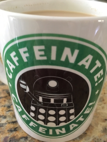 Look! Isn't it so awesome! This is my favorite mug! Get it? Skarobucks! That's my favorite part. :-)