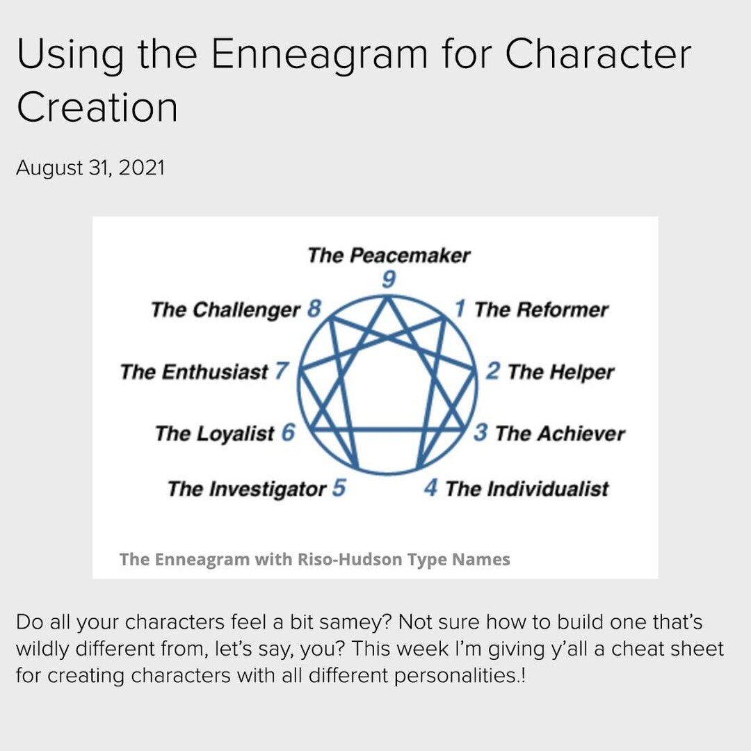 Do all your characters feel a bit samey? Not sure how to build one that&rsquo;s wildly different from, let&rsquo;s say, you? This week I&rsquo;m giving y&rsquo;all a cheat sheet for creating characters with all different personalities! You can find t