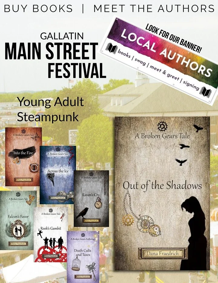 If you&rsquo;re in the Nashville area this weekend, come out to the Gallatin Main Street festival! It is free, and come meet a bunch of us friendly local authors at booth 195, right off of West Main Street in the Sumner County Chancery Court parking 