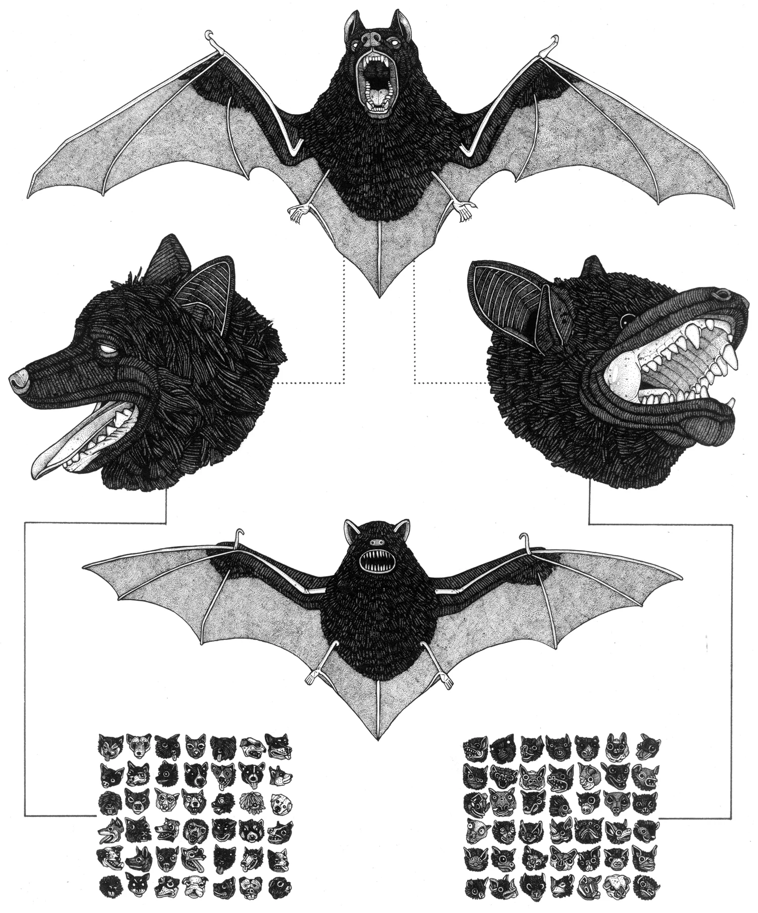 Gothic Fauna ink on paper, 12" x 16" 2010