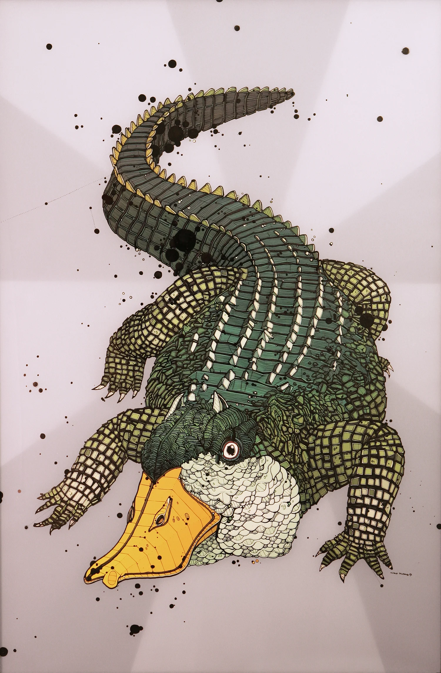 Bird/Reptile Hybrid animation paint and ink on mylar, 24" x 36" 2007