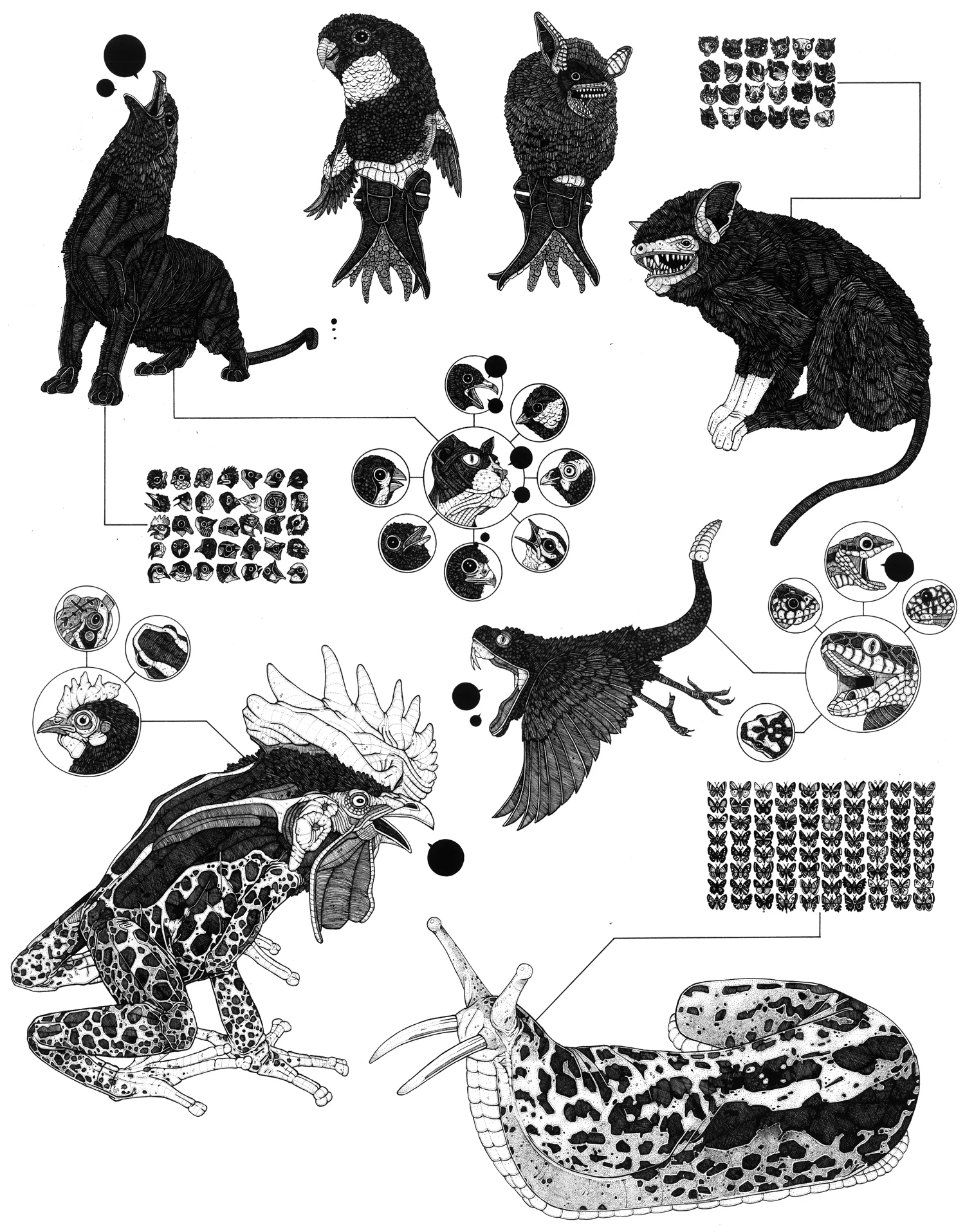 Creatures of the Jungle Biome ink on paper, 18" x 23" 2009