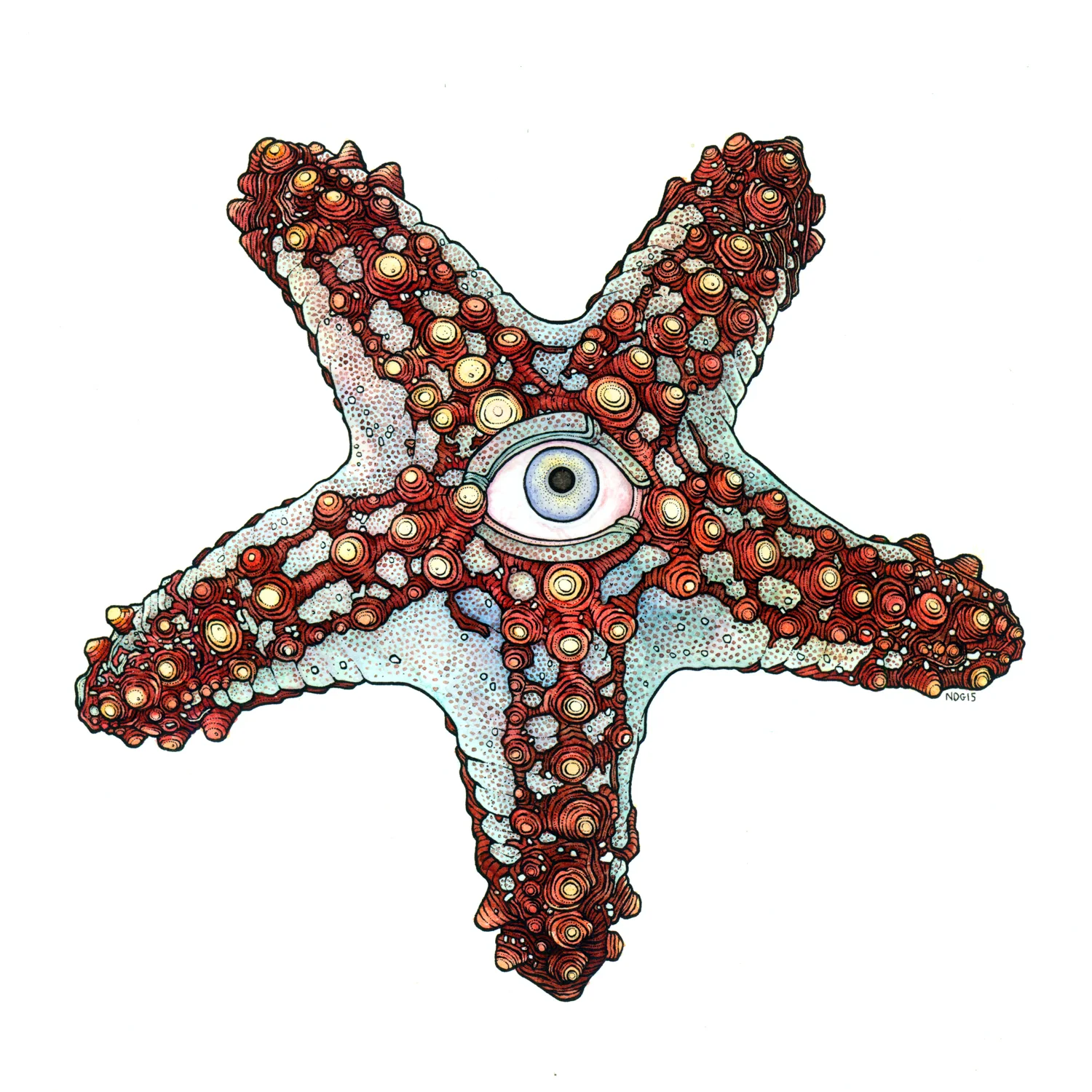 Pervert Star watercolour and ink on paper, 10" x 10" 2015
