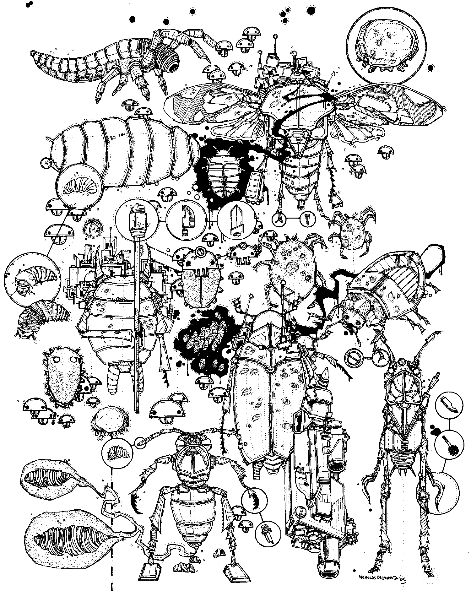 Insect Swarm 2 ink on paper, 11" x 14" 2005