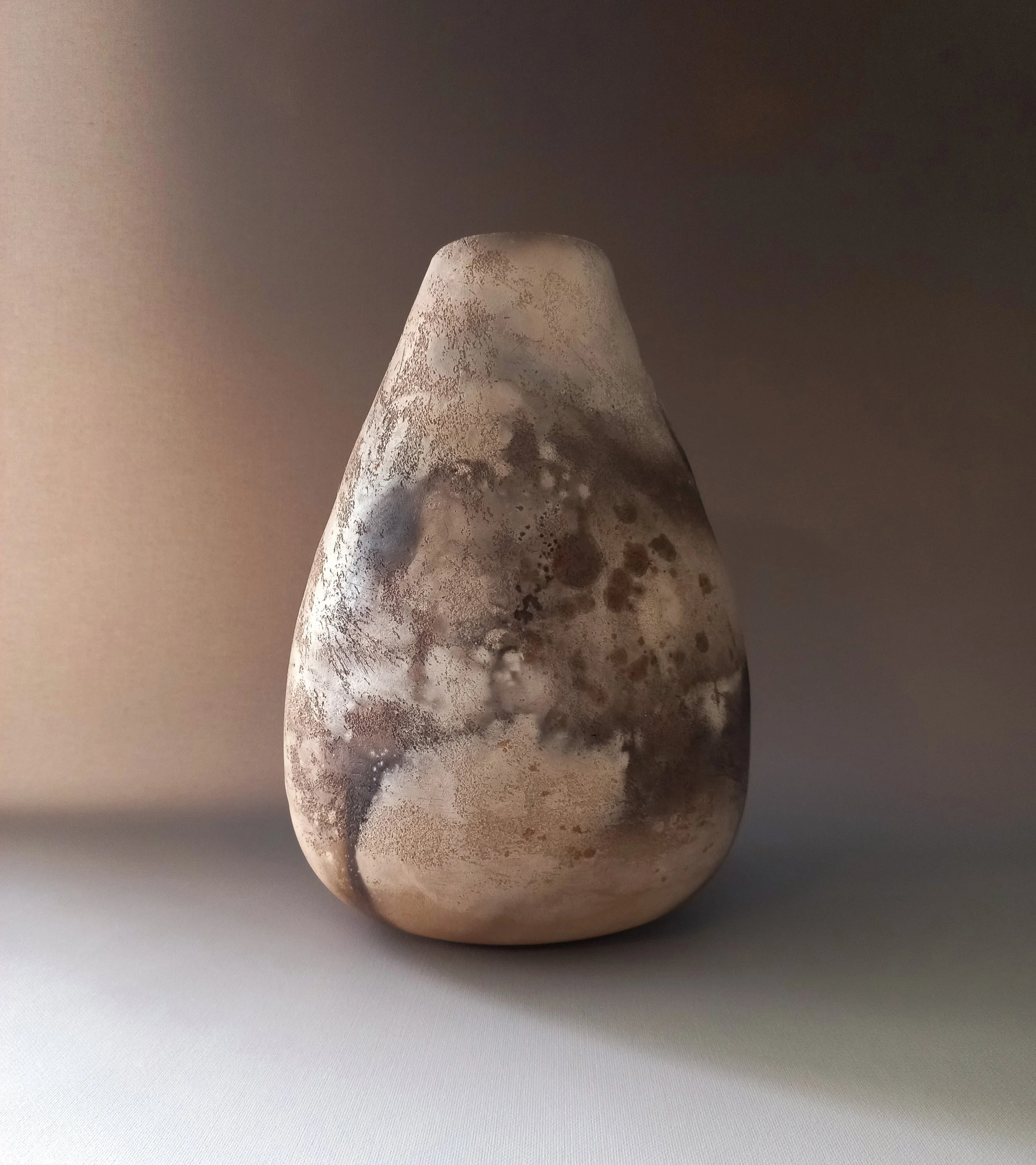 Coilbuilt White Raku vessel - Large.jpg