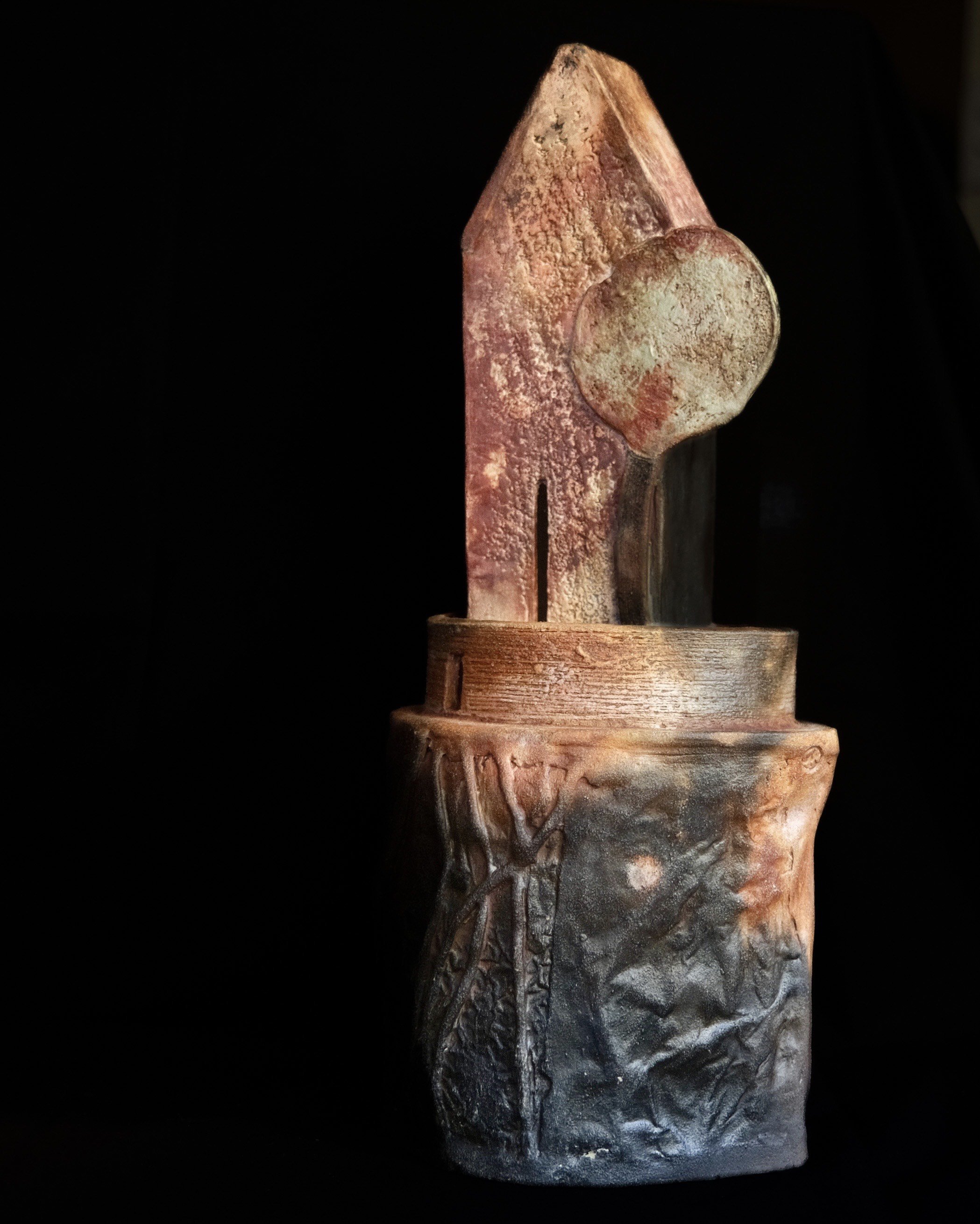 No 35   Sawdust fired slab built house on hand built base.  48 cm in height..jpeg