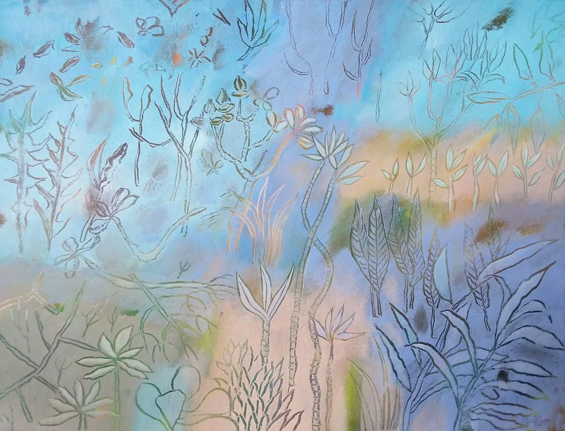 Garden in Blue and Mauve 2025 acrylic on paper 57x 77cms.jpg