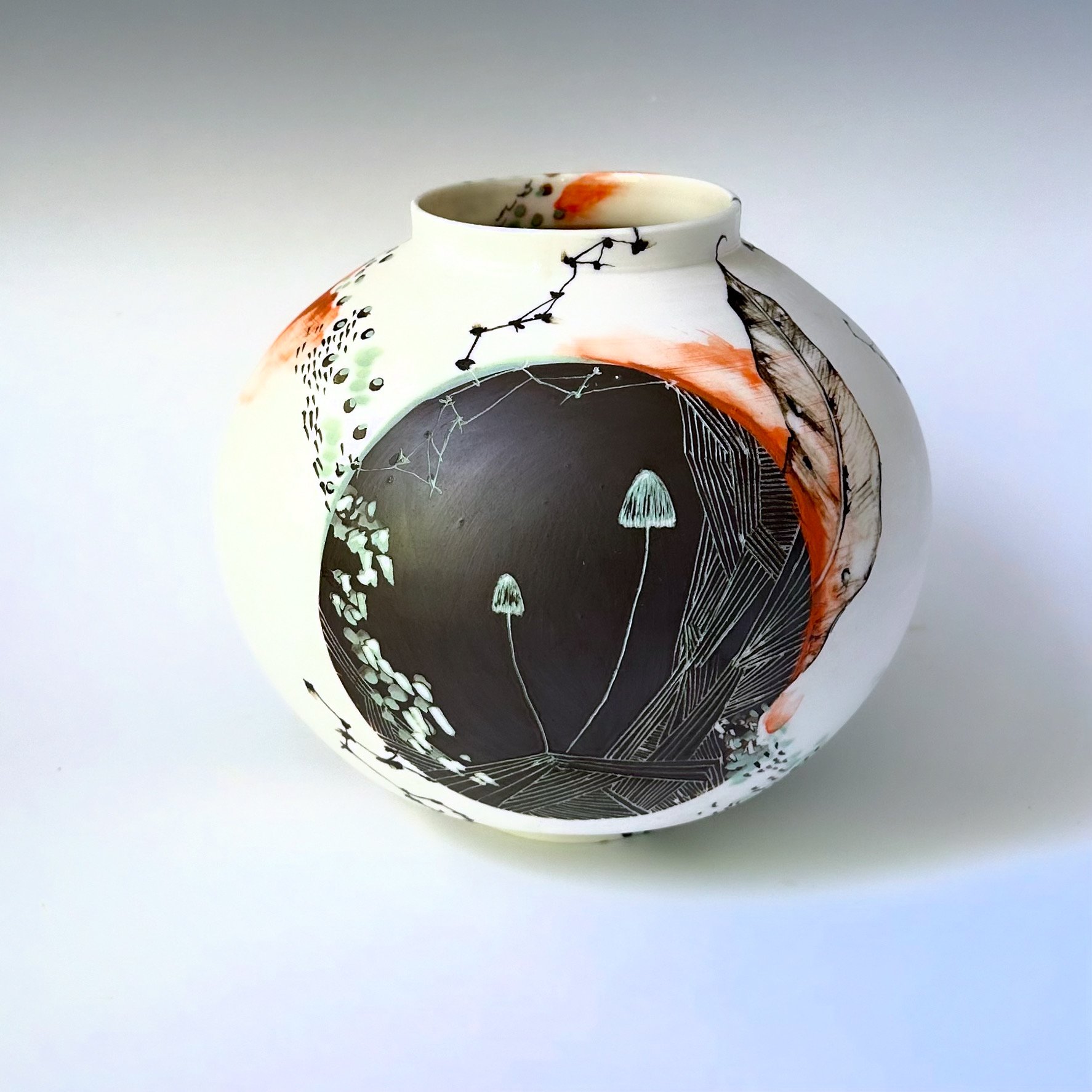 Fungi and Eucalyptus Moon Vase 