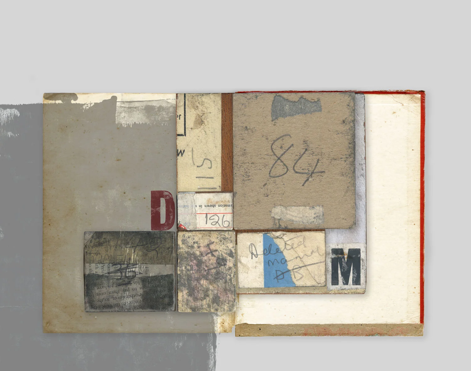 Deleted Manual typographic collage using letterpress found materials