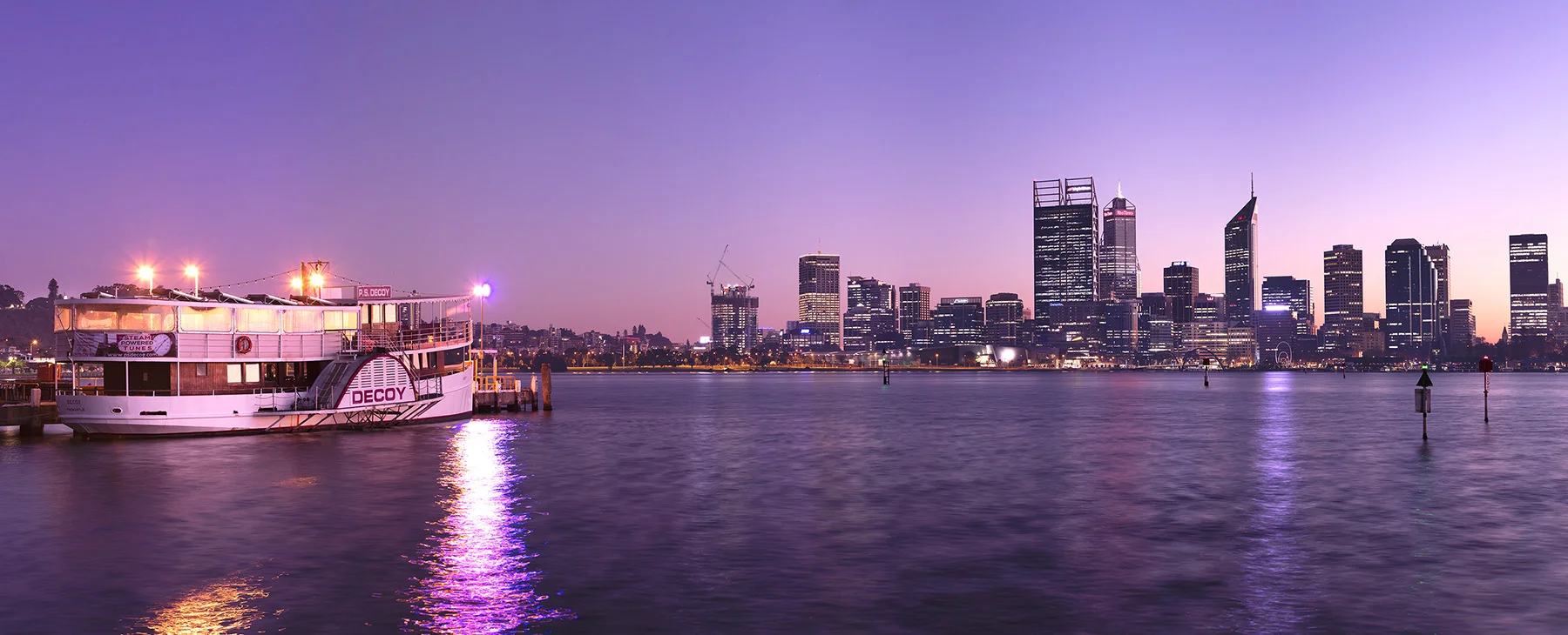 Perth City Sunrise with Paddle Steamer Decoy