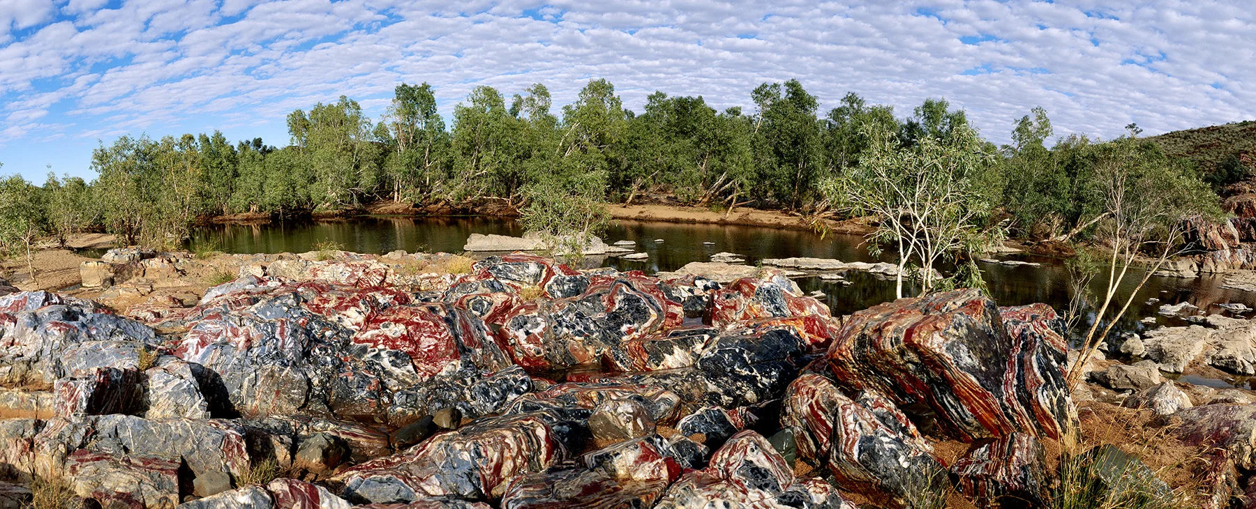 Marble Bar with Rock & Clouds, Pilbara