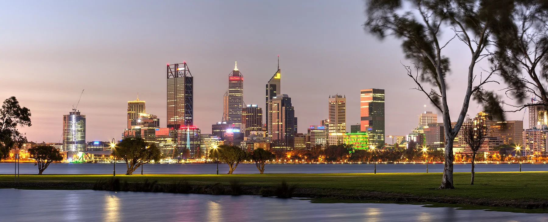 Perth City Skyline from Sir James Mitchell Park