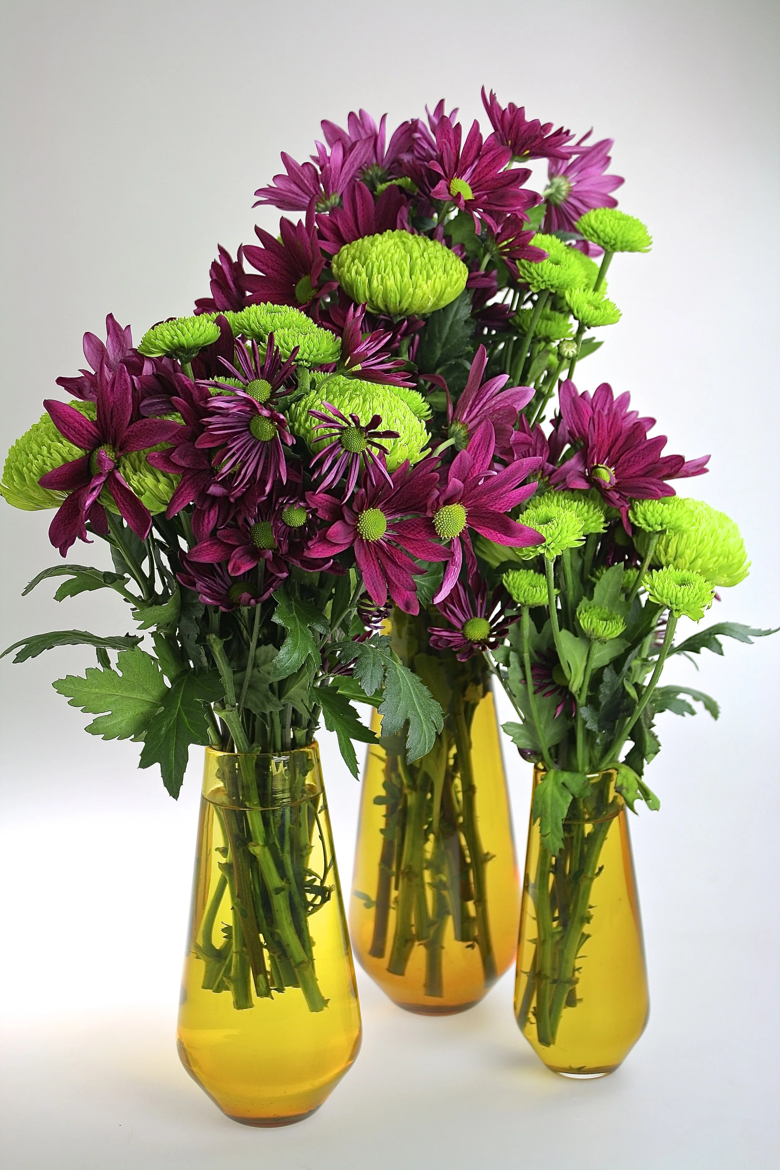 Large, Medium and Small Cantic Vases in Brilliant Gold, 2015