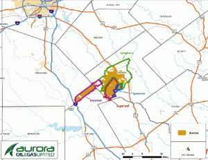 Aurora Oil Gas Eagle Ford Acreage Map