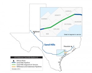 DCP Sand Hills Pipeline Map - Eagle Ford Segment