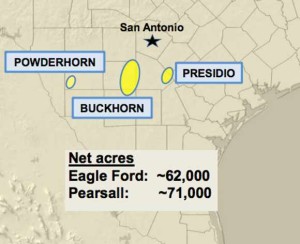 Cabot Eagle Ford & Pearsall Shale Map