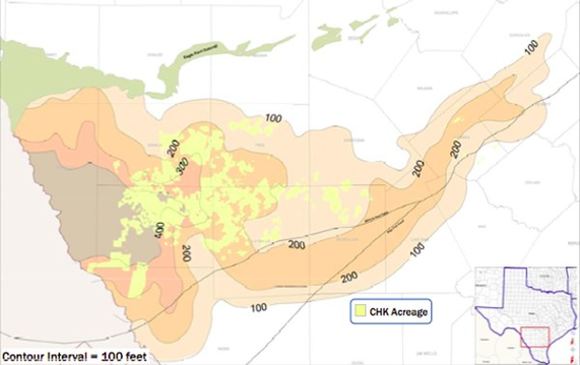 Eagle Ford Thickness Map