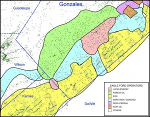 Lucas Energy Map of Offset Operators - Eagle Ford