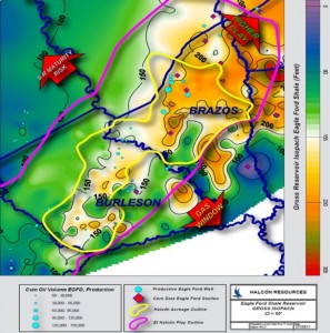 Halcon Resource's Eagle Ford Acreage Map