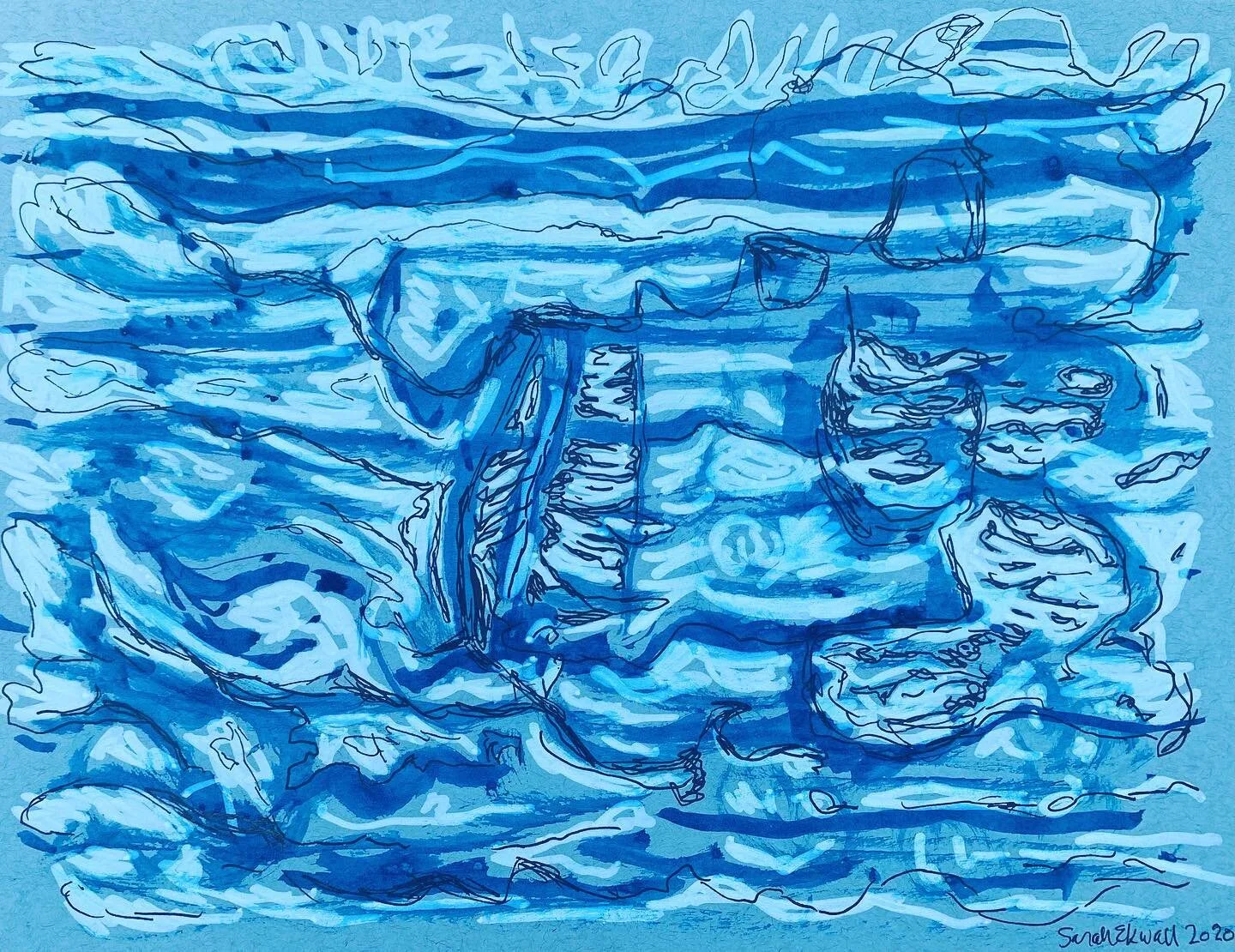 Authentic Self #automaticdrawing #intuitiveart #artist #artistsoninstagram #artcollector #artistsofinstagram #naiveart #outsiderart #drawing #abstractart #abstract_art #abstracts #femaleartists #originalart #creativity #blue #lineart #lineartwork #li