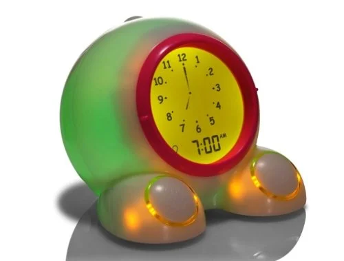 Green light means time to get out of bed. "I slept until the light turned green" - parenting win!