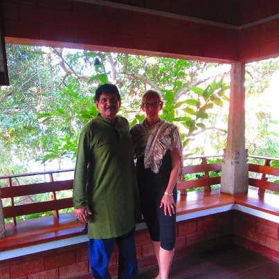 Marcia with friend in India