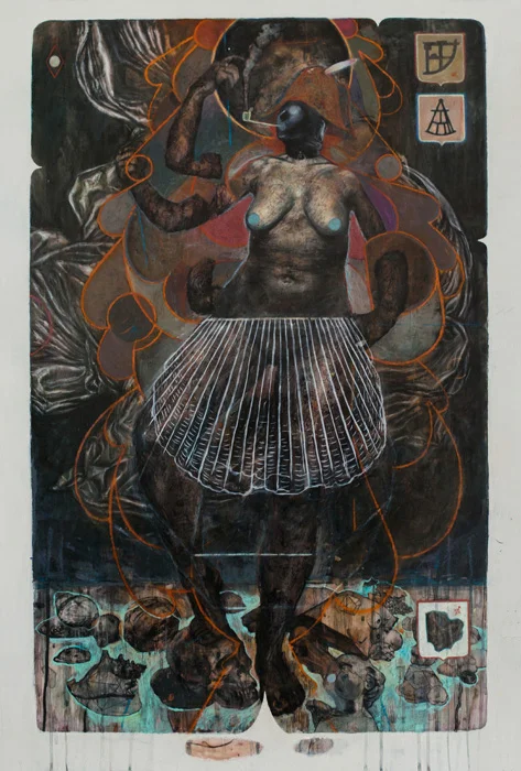 La Domination de la Nature 2014, Mixed media on drafting film 101.5 x 67.5 cm