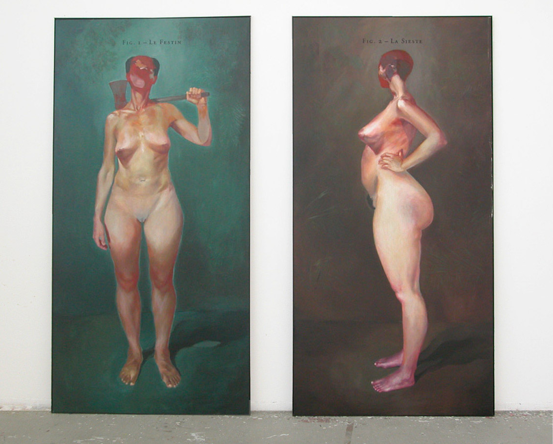 Deux Vendredi de moins 2003, Diptych, Acrylic on MDF 240 x 120 cm (each) 
