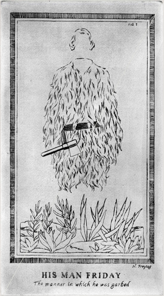 His man Friday 2003, Drypoint on Zerkal paper 26.2 x 17 cm