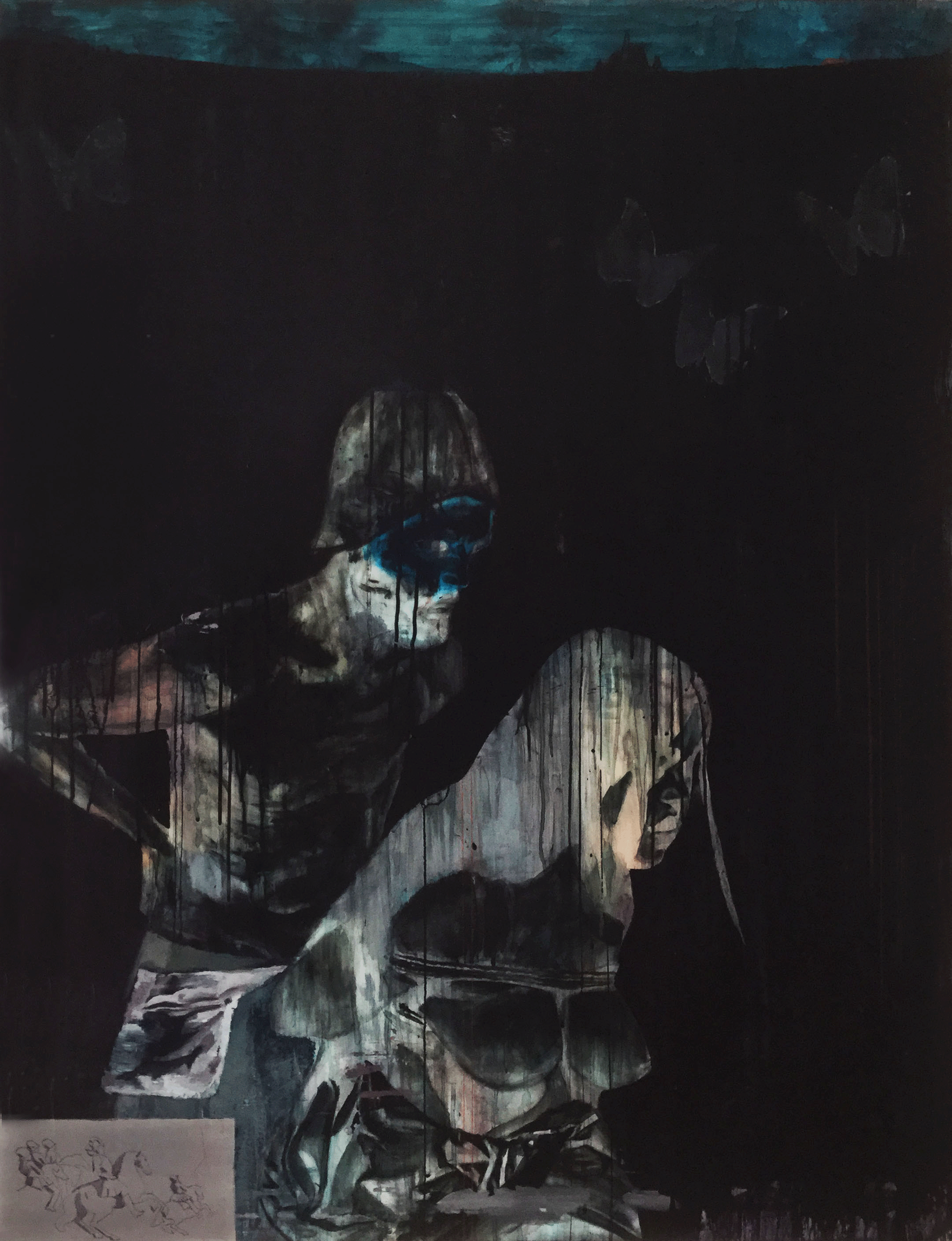 Apture of New World (La Malinche) 2018, Mixed media on drafting film 121 x 93.5 cm