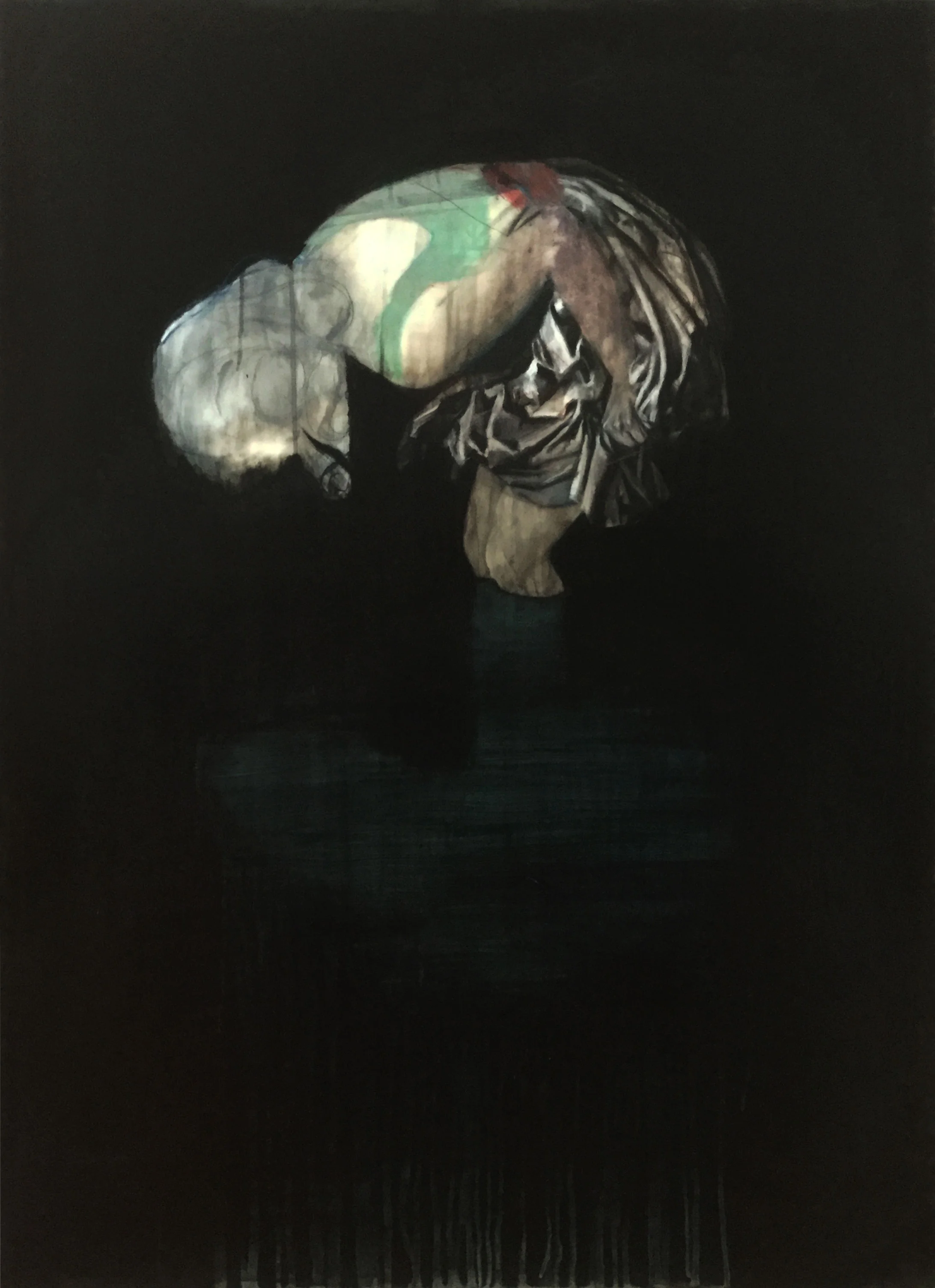 Narcissus 2018, Mixed media on drafting film 122 x 88 cm