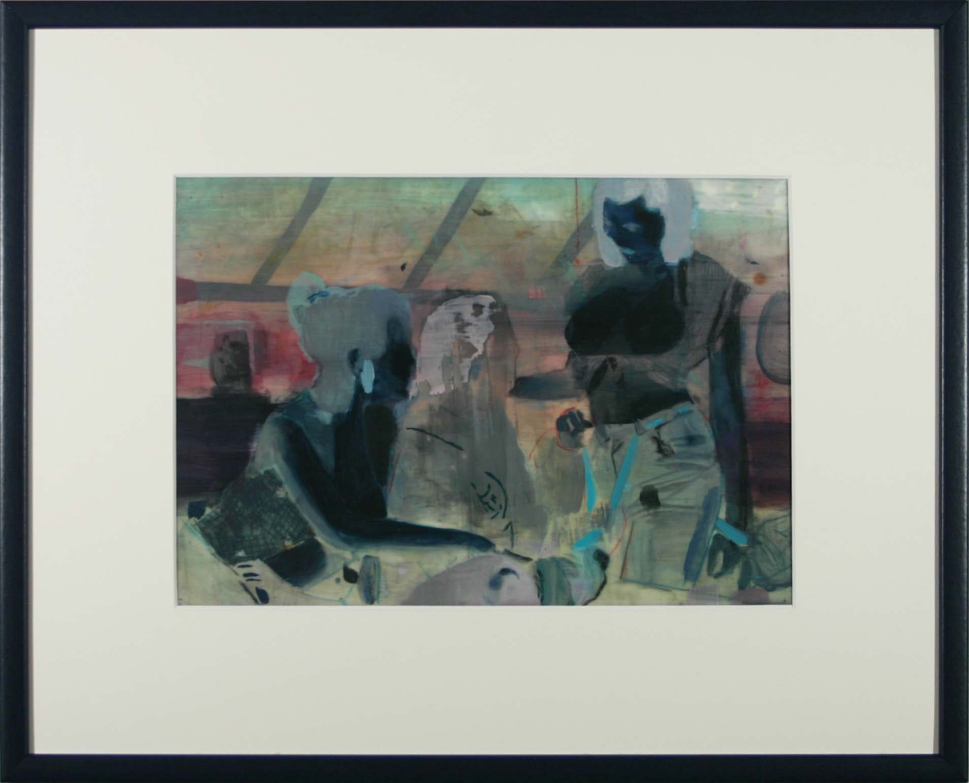   Danish School (Attic)  2022, Mixed media on polyester film 21 x 30 cm (38.5 x 47.5 cm framed) 