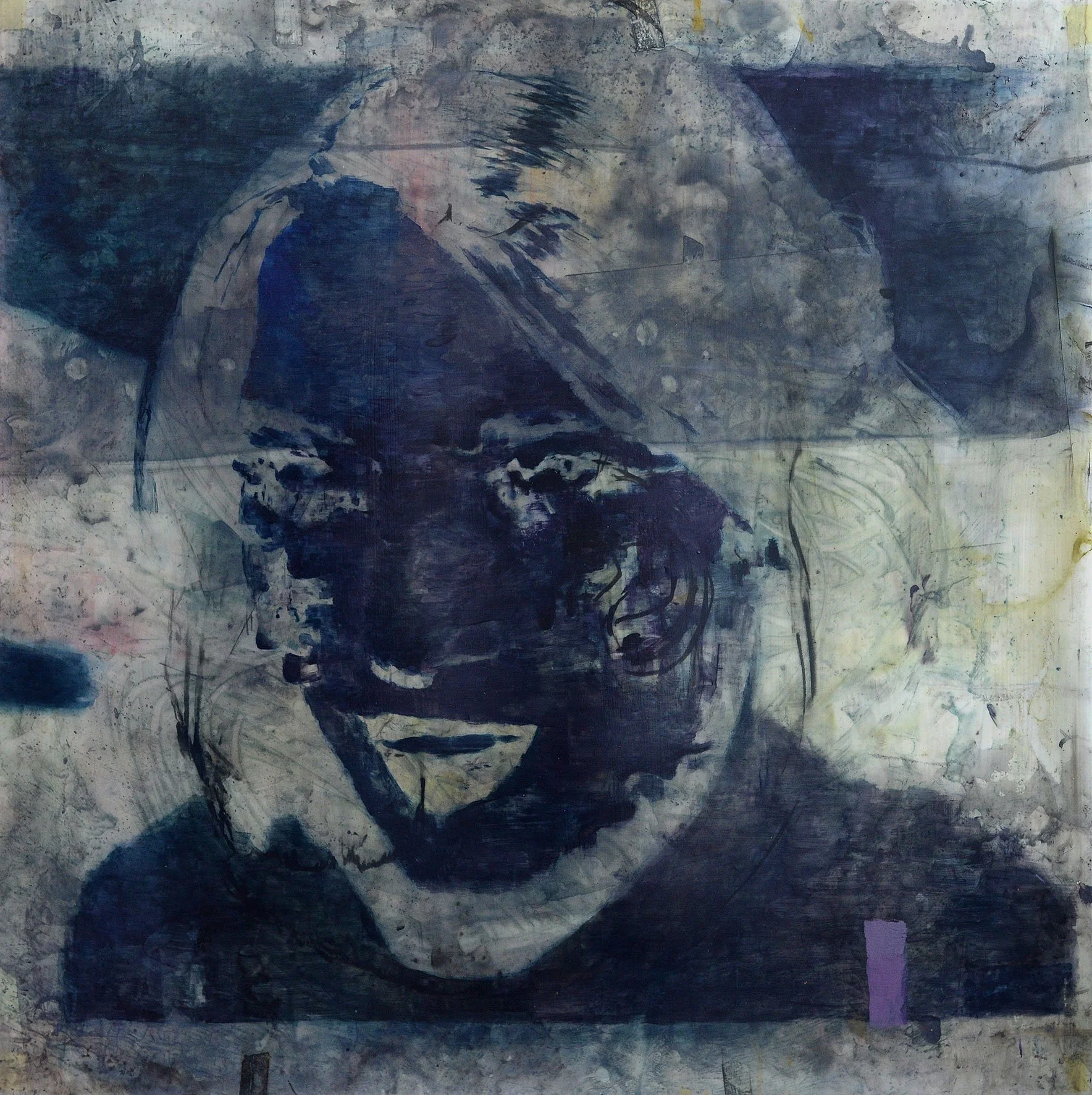 Danaë 2020, Mixed media on drafting film 101.5 x 101.5 cm