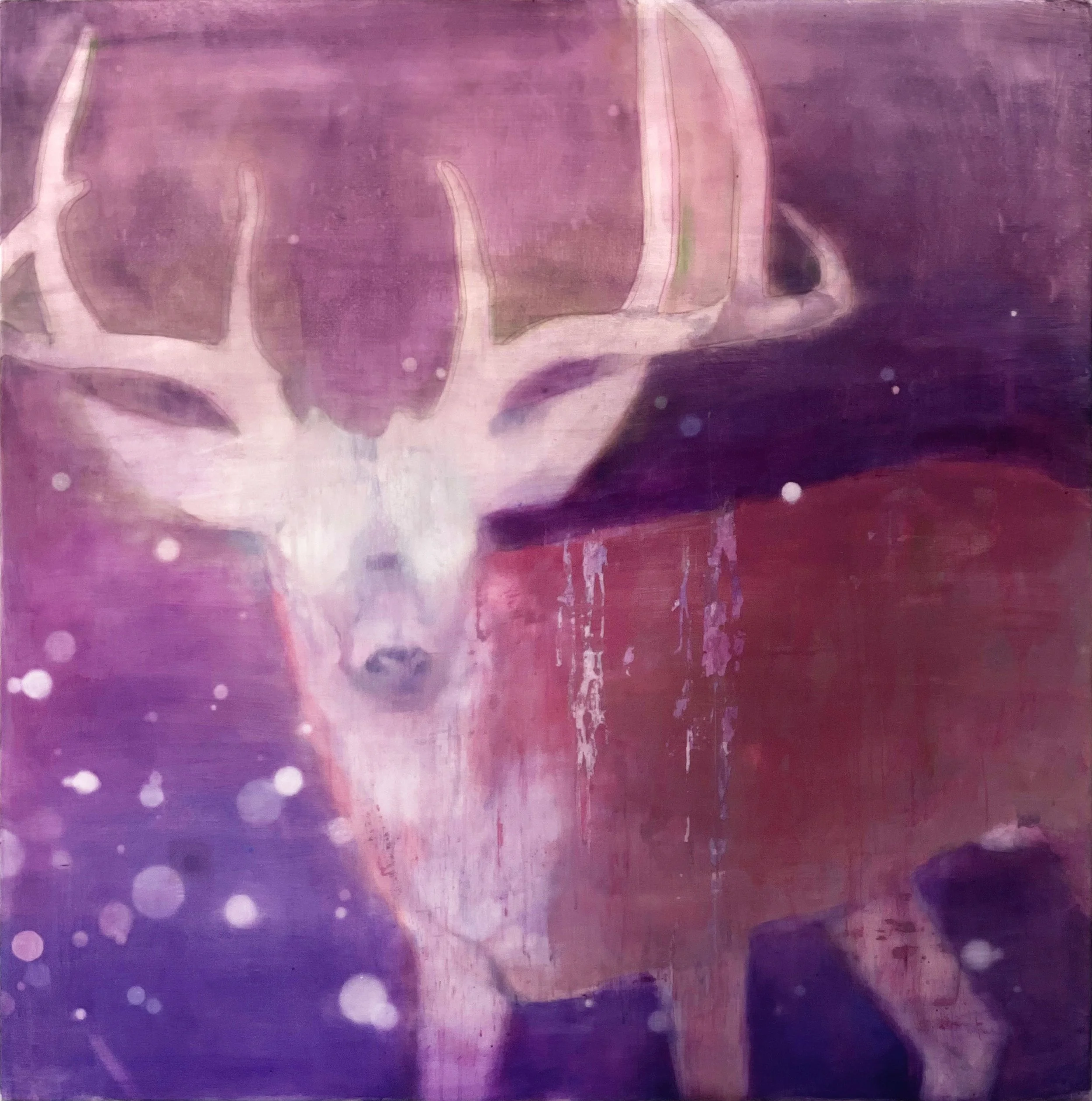   Diana’s Gaze  (triptych)  2026, Mixed media on polyester Right panel, 122 x 122 cm 