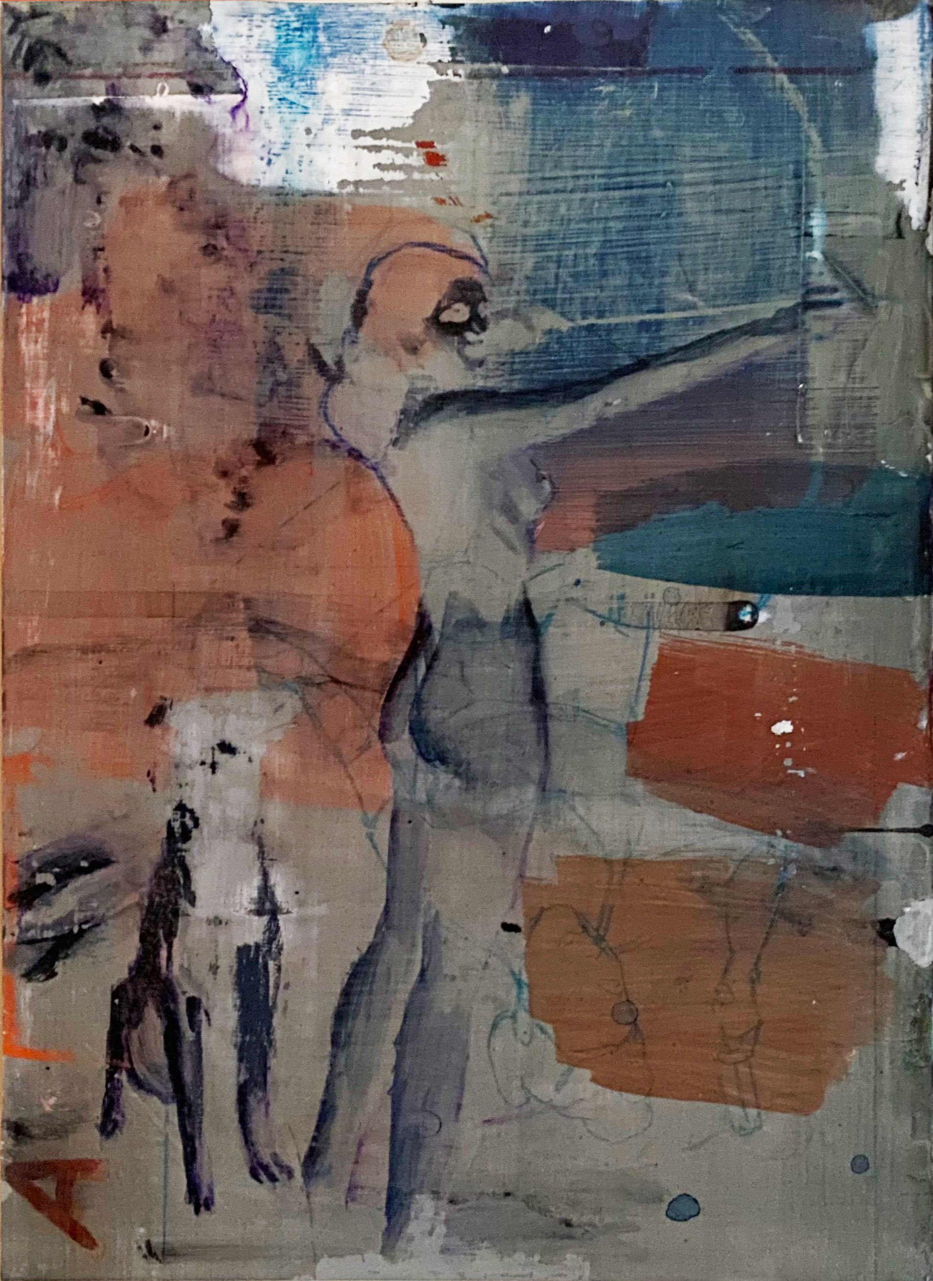   Diane bandant   2023, Mixed media on polyester film 17 x 12.4 cm 