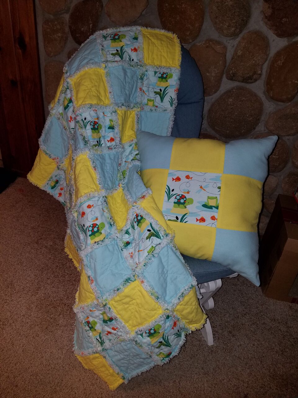 Yellow and Blue Quilt and Pillow.jpeg