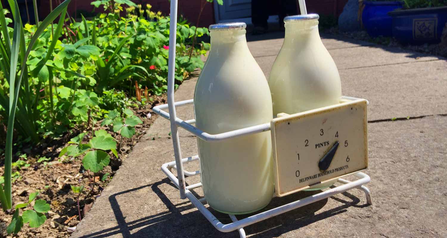 Fresh milk delivery in Brecon, Powys, Wales