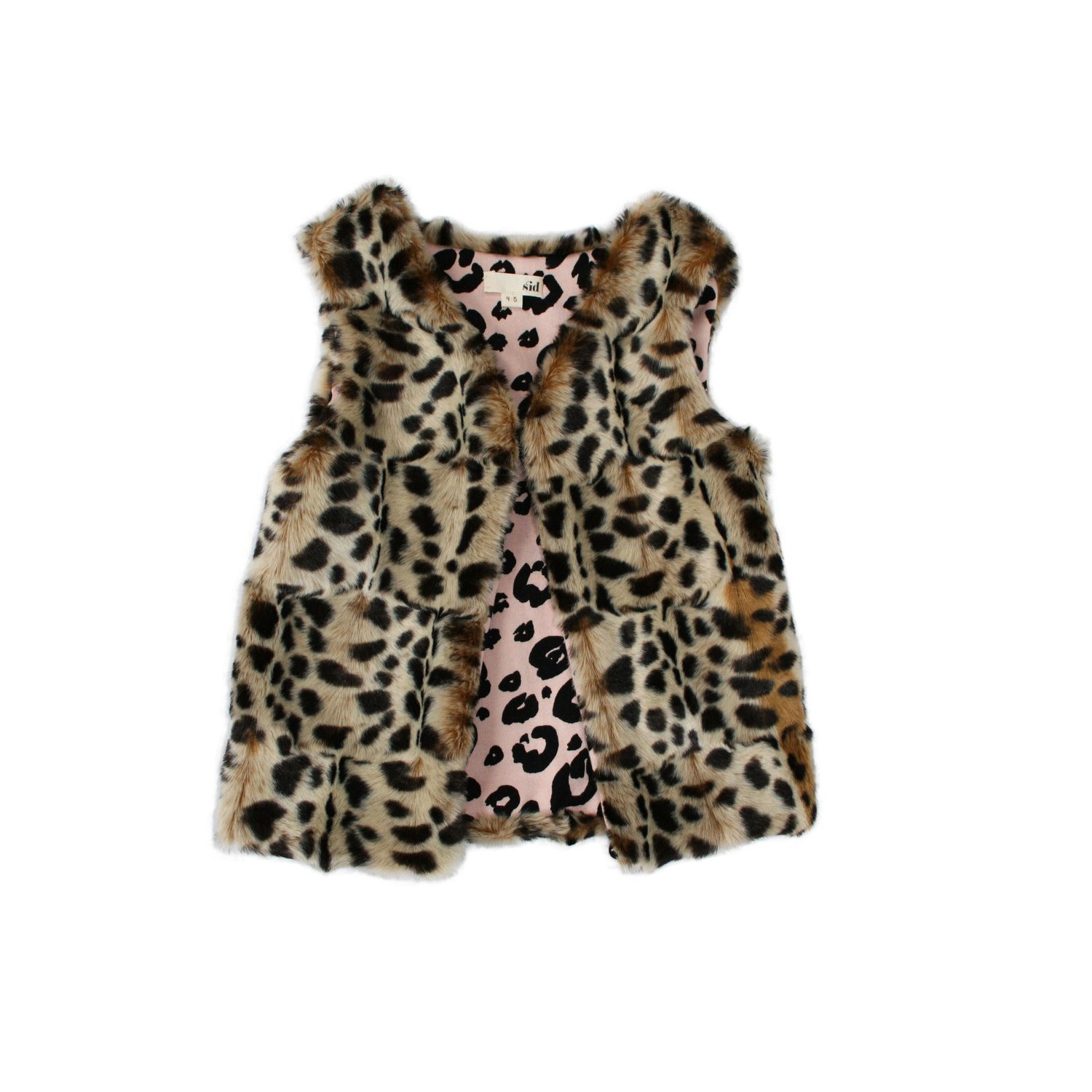 KATE VEST : leopard faux fur vest with contrast lining — SiD NYC