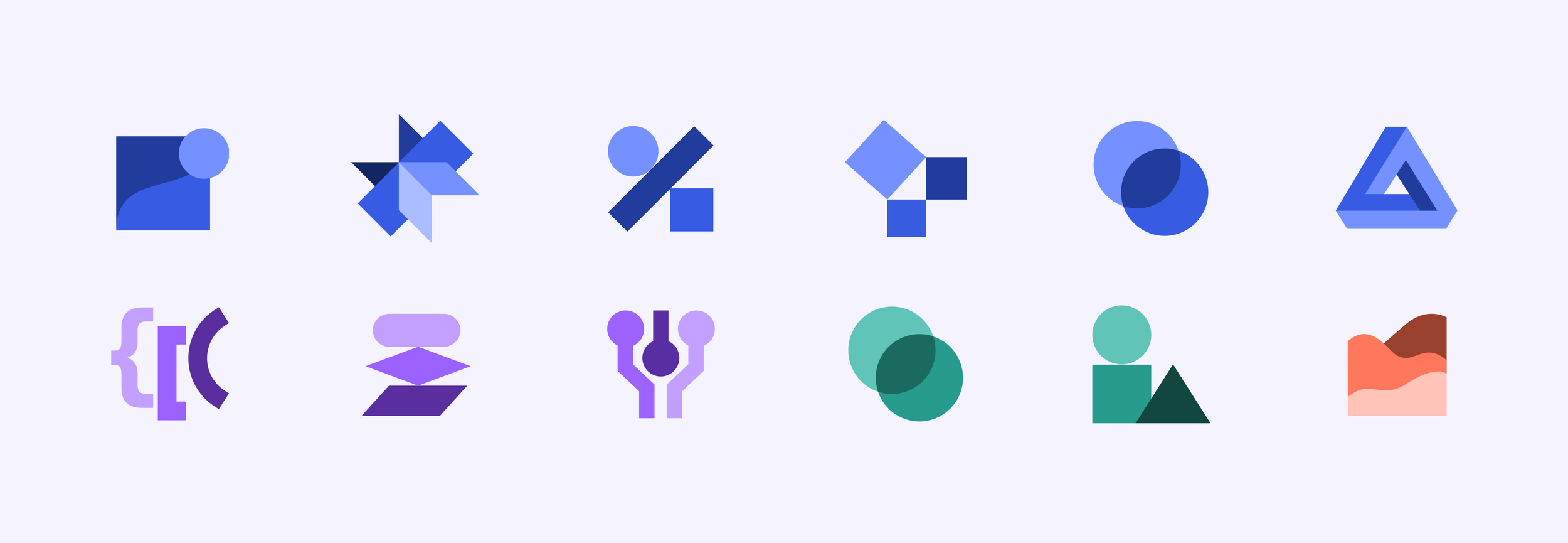 Brilliant.org Flat Learning Path Icons