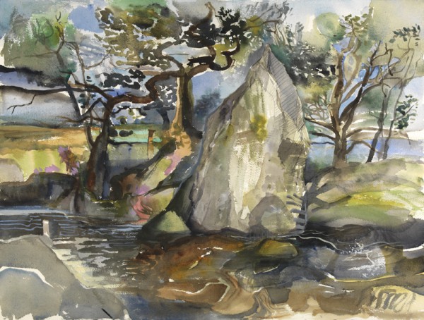 Standing Stone with Trees