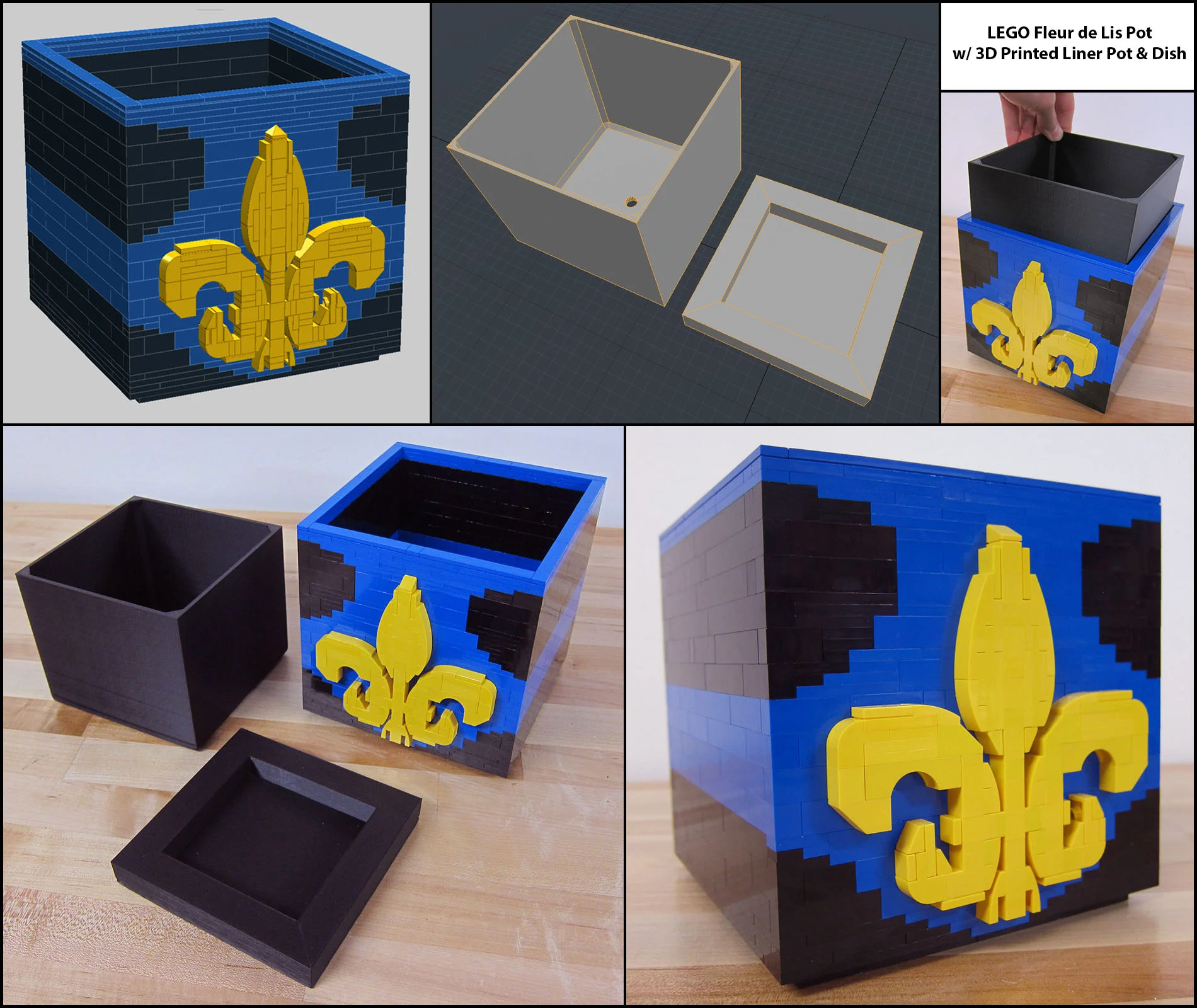 Fleur de Lis Pot with 3D Printed Liner Pot