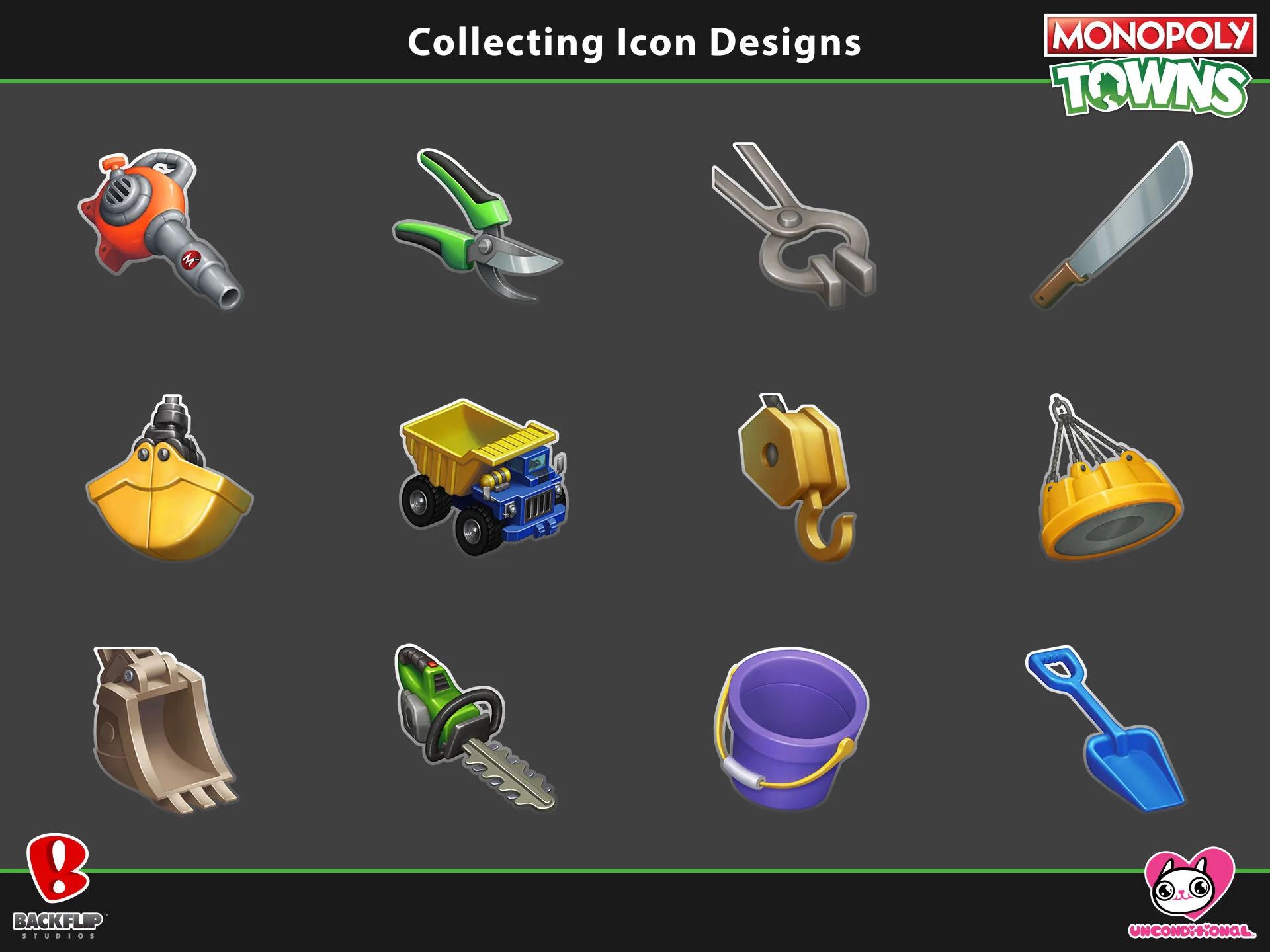 Monopoly Towns - Collecting Icon Designs