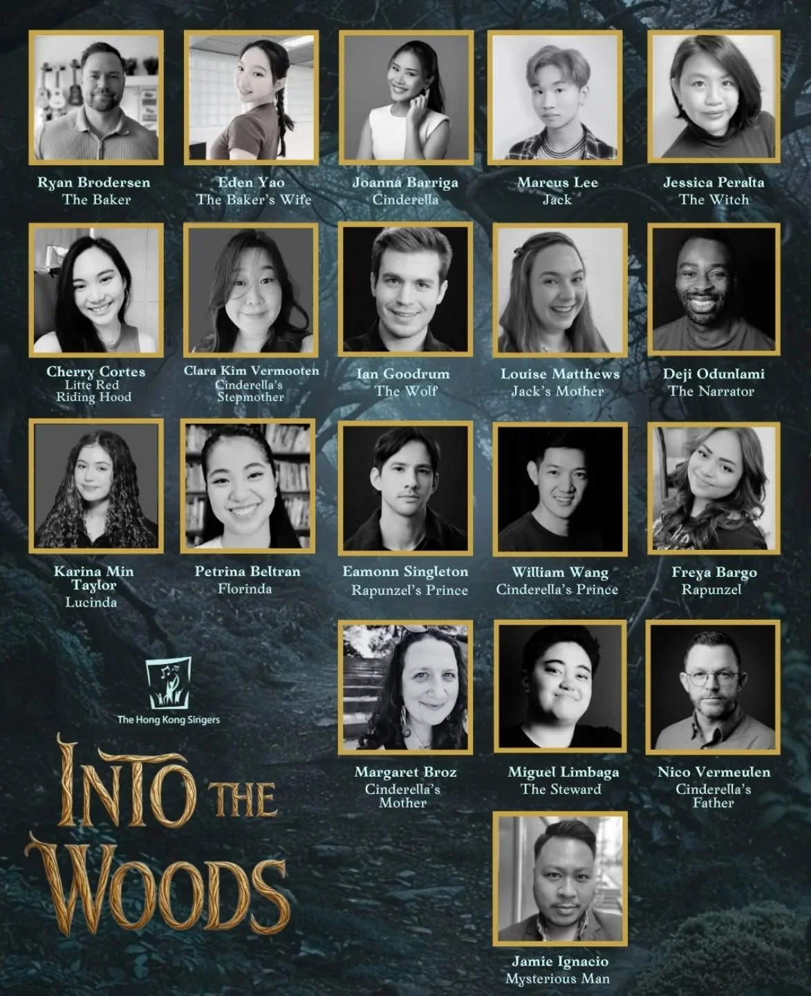 Introducing the enchanting cast of Into the Woods! 

Into the Woods bursts onto the stage at the Sai Wan Ho Civic Center this May with a cast as rich and varied as the fairy tale world Sondheim and Lapine created. We are delighted to welcome lots of 